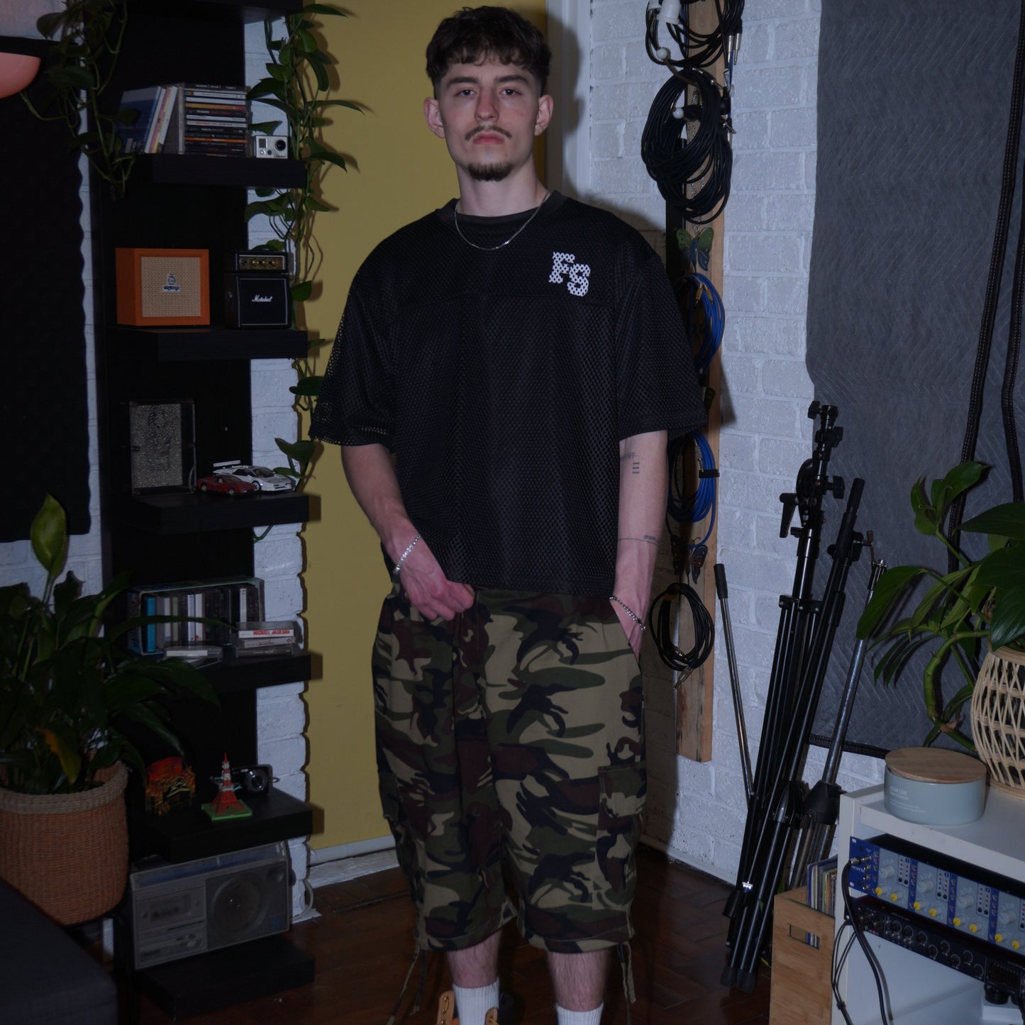 ESSENTIALS CAMO CARGO SHORTS